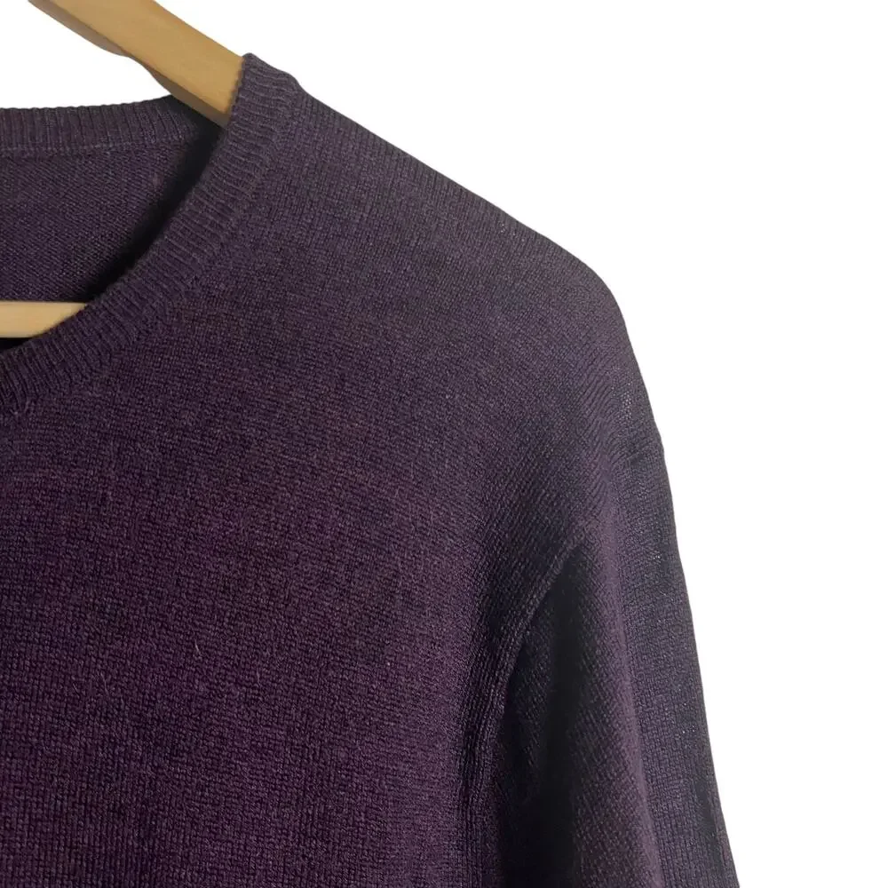 J.Crew Men’s Merino Wool Blend Purple Crewneck Long Sleeve Sweater Size XL